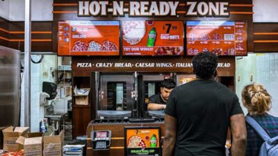 Customers ordering at a fast food restaurant that accepts EBT payments